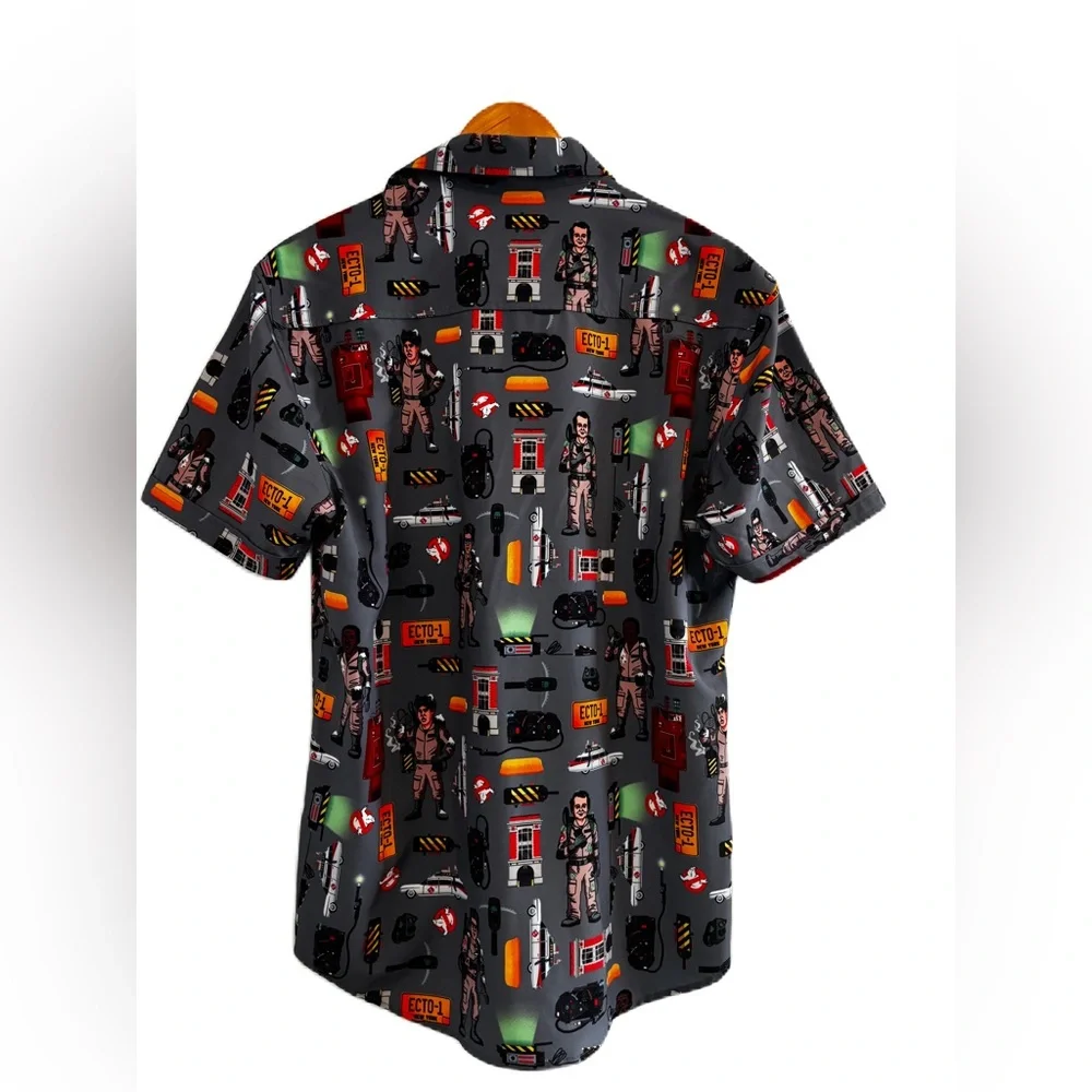 RSVLTS x Ghostbusters Ain't Afraid Kunuflex Button Down Short Sleeve Size M